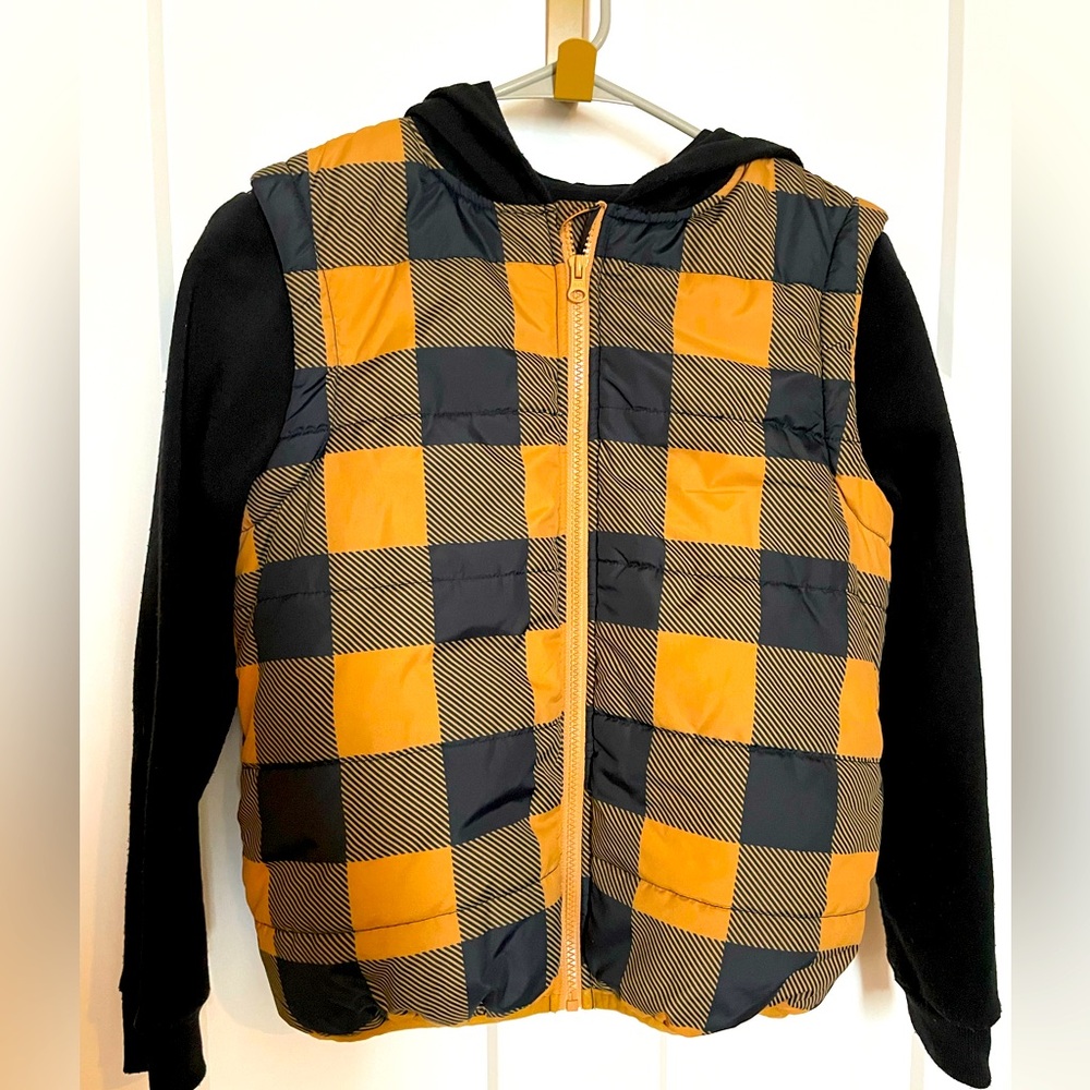 Girls - size medium jacket/coat, gold/tan & black.